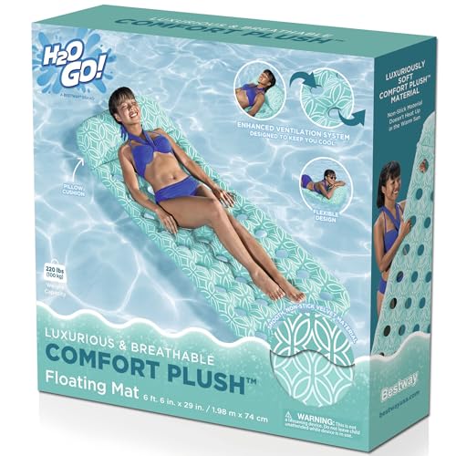 H2OGO! Comfort Plush Floating Pool Mat 6'6″ x 29″/1.98m x 74cm